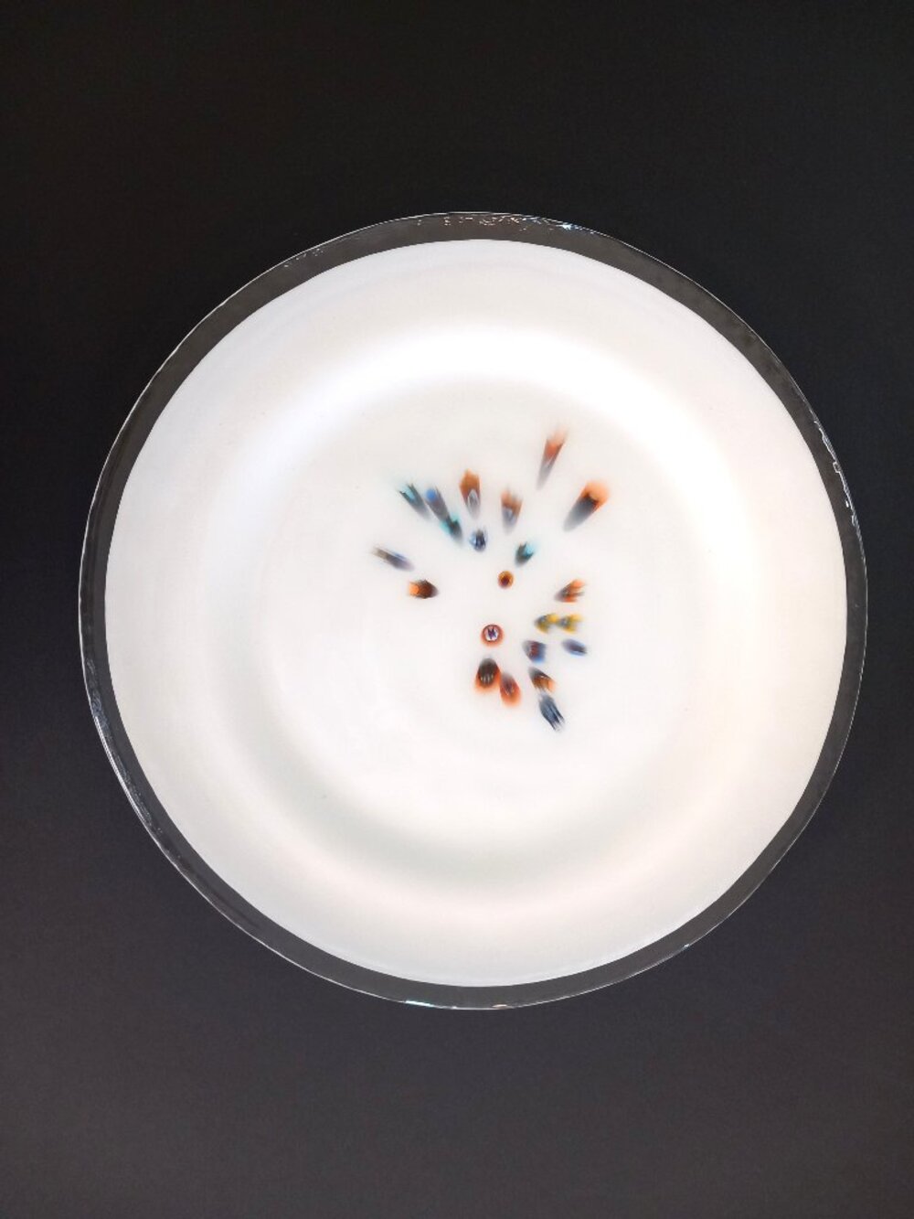 Crate & Barrel Millefiori Fused Glass Plate
